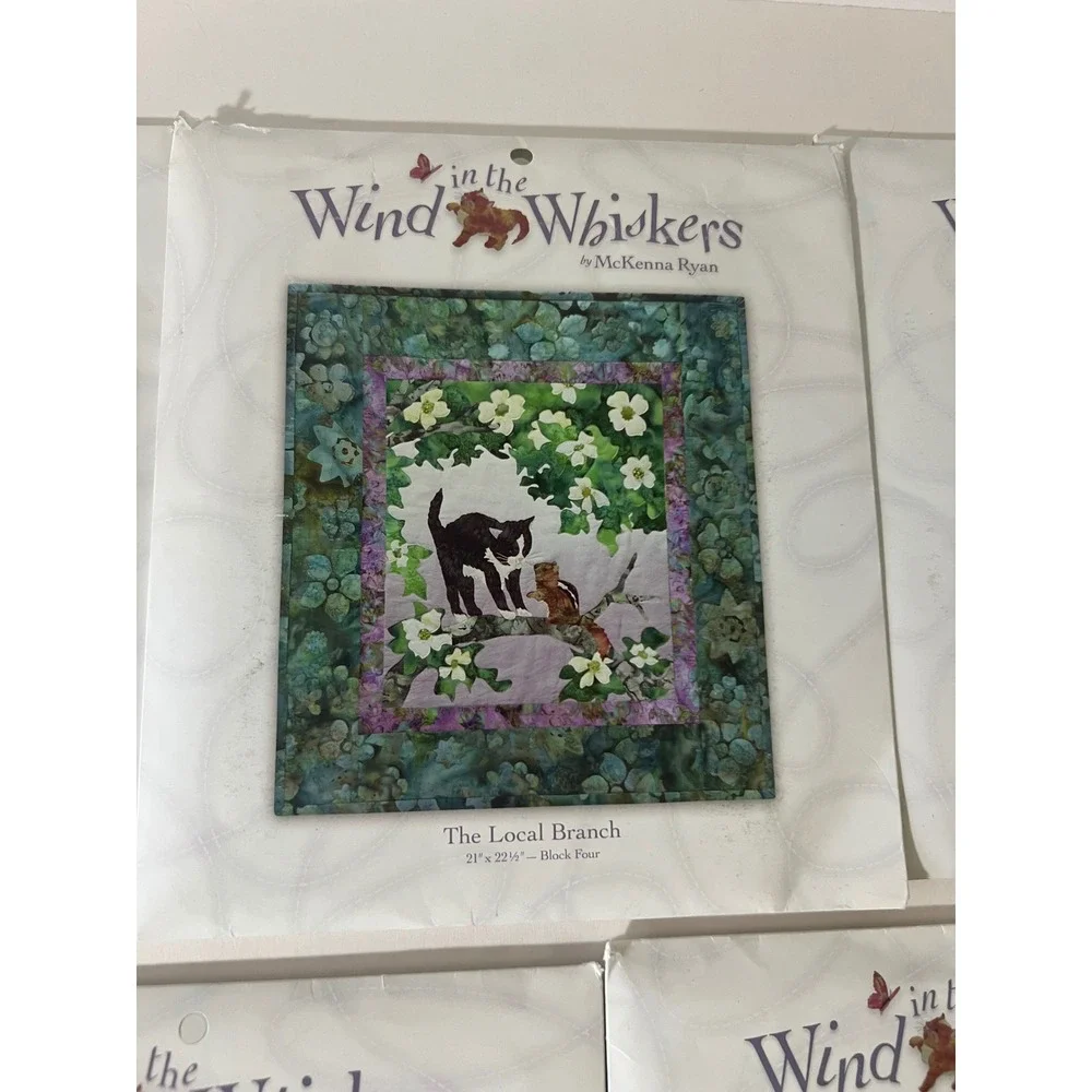 McKenna Ryan In the Wind and Whiskers Quilt Pattern Set Blocks 3-7 Cats Hoffman